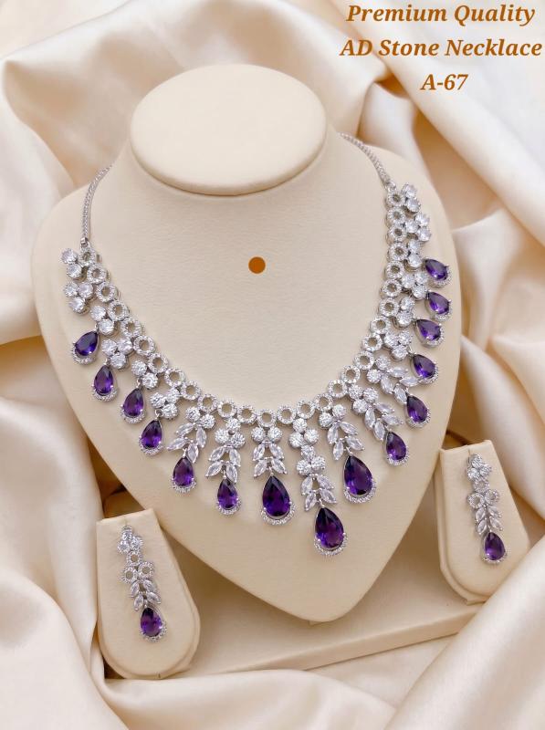 Premium quality ad stone necklace A 67 Artificial jwellery manufacturers in Mumbai